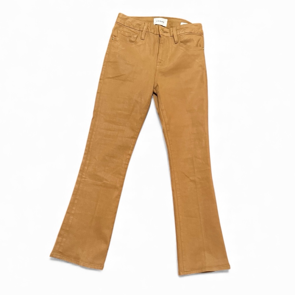 Frame Le Crop Mini Boot Coated
Denim Pants Vicuna Color Size 26 - Picture 7 of 9